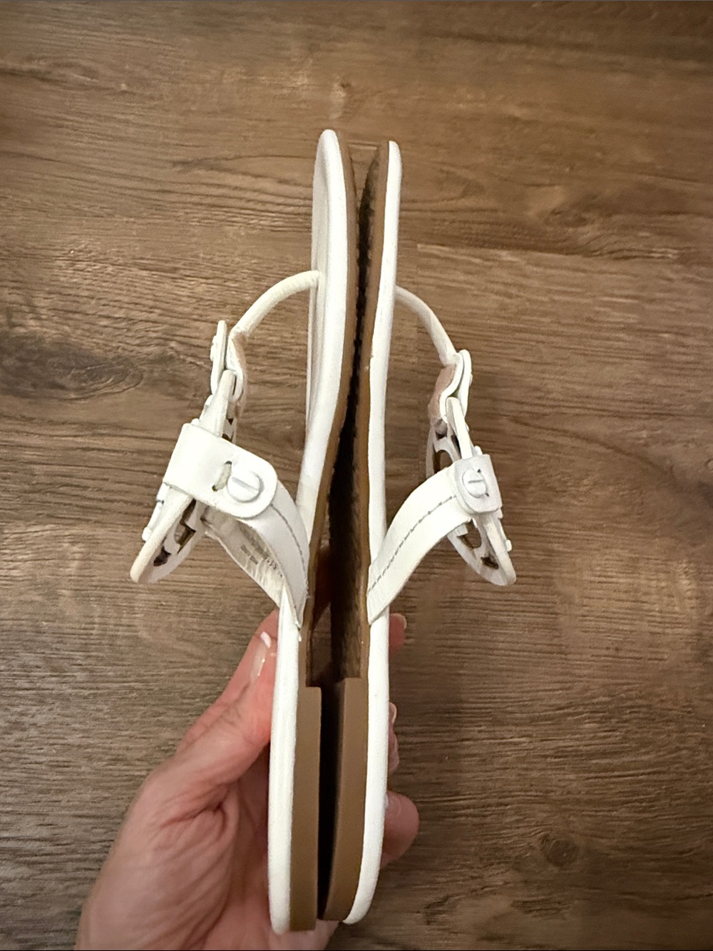 Tory Burch White Miller Logo Thong Sandals Size 7.5 - Picture 7 of 11